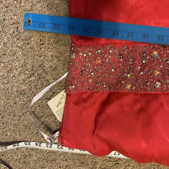 New PARTYTIME Sequined Evening Gown Maxi Dress Formal Wedding Party Light Red 22 - Picture 2 of 12